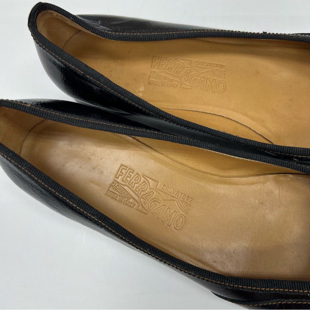Salvatore Ferragamo Patent Leather Ballet Flat Shoes Size 8.5 - Picture 7 of 15